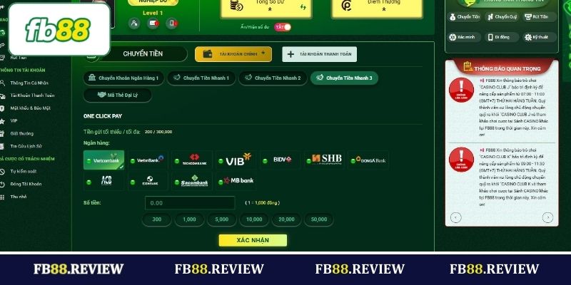 Chuyển tiền nhanh 3 - ONE CLICK PAY nhanh chóng